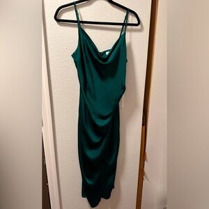 re:named Emerald Raya Satin Slip Dress